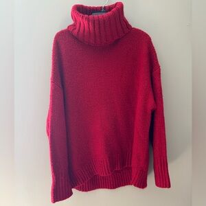 American Eagle Oversized Red Turtleneck Sweater